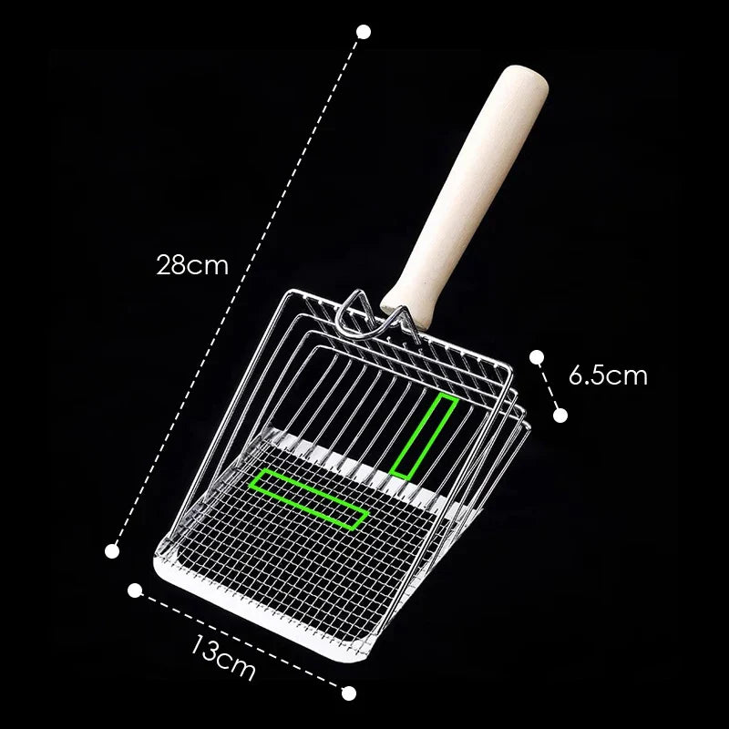 Stainless Steel Fine Mesh Litter Scoop – Easy Clean, Non-Stick & Durable