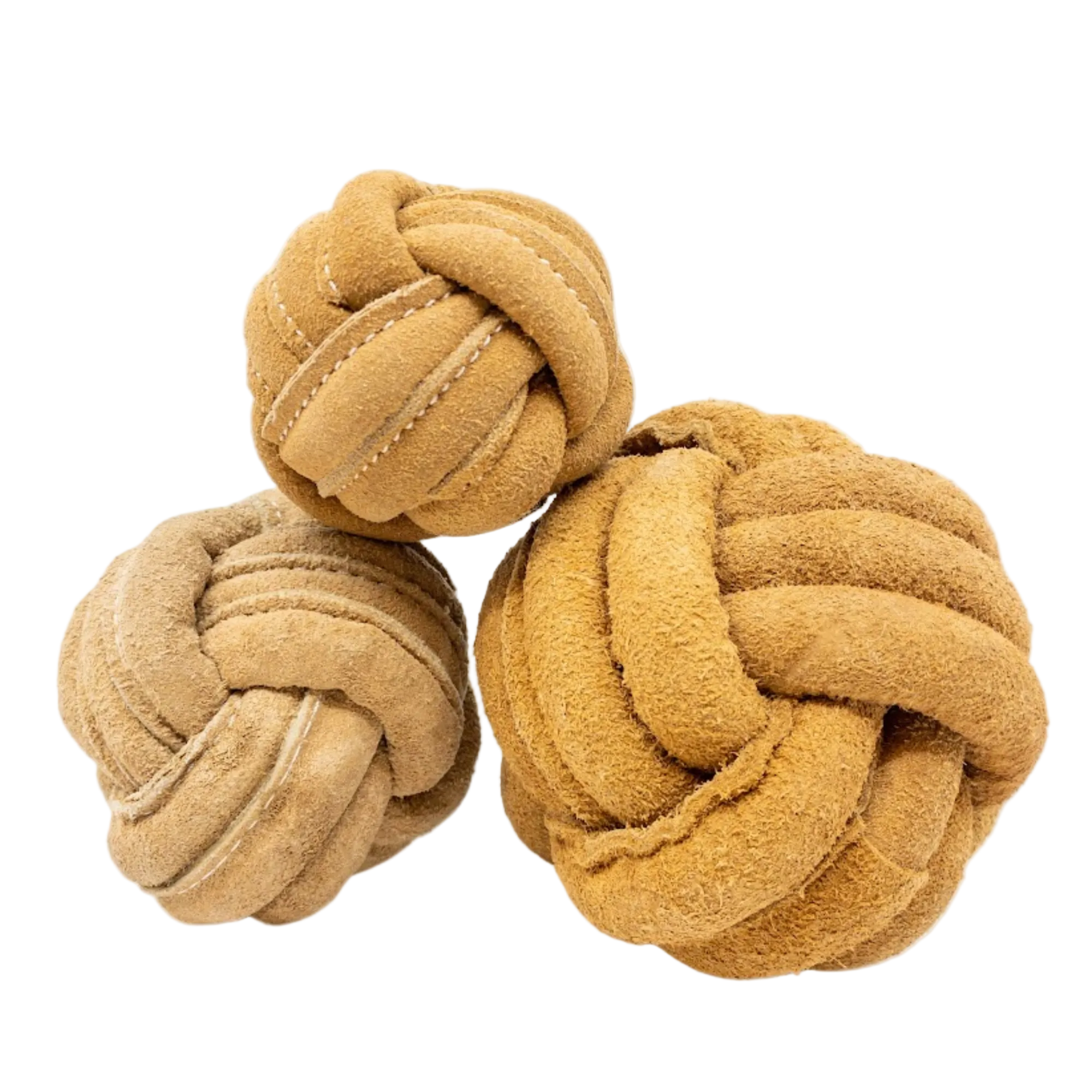Huggle-Hide Natural Leather Ball Dog Toy