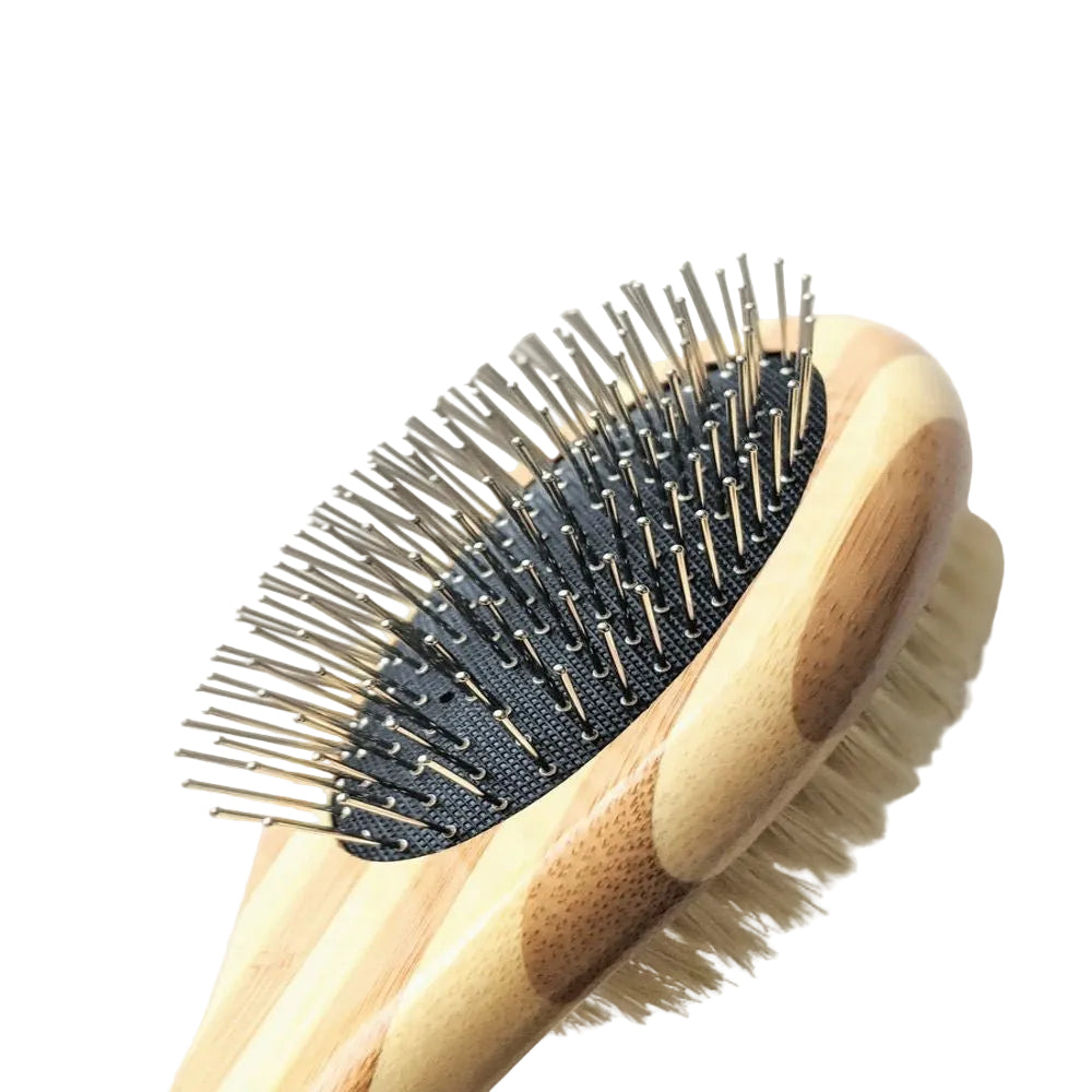 Tilley + Me Two-Sided Pet Brush – Bristle & Wire for Shedding & Detangling